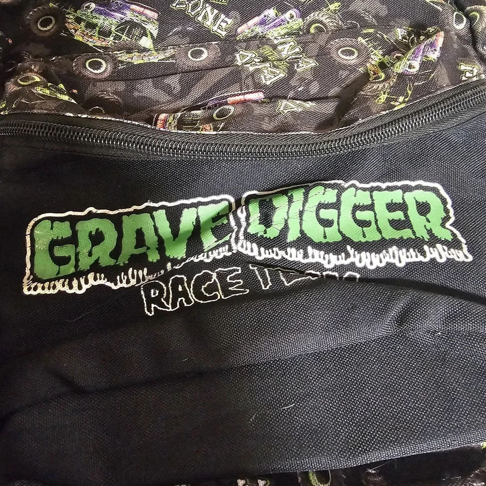 Vintage Grave Digger Race Team Back Pack Monster Jam Bad To The‎ Bone